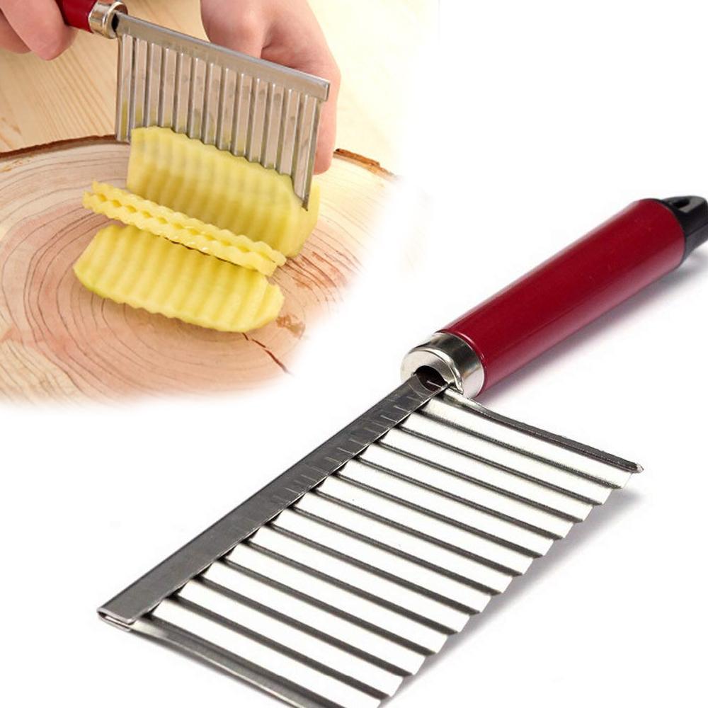 6PCS Crinkle Cutter Blade Waffle Fry Cutter Stainless Steel