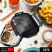 2976 Black Transparent Lunch Box for Kids and adults, Stainless Steel Lunch Box with 3 Compartments. DeoDap