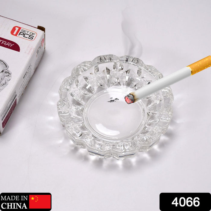 4066 paricutin Glass Crystal Quality Cigar Cigarette Ashtray Round Tabletop for Home Office Indoor Outdoor Home Decor DeoDap