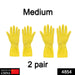 4854 2 pair med yellow gloves For Types Of Purposes Like Washing Utensils, Gardening And Cleaning Toilet Etc. DeoDap
