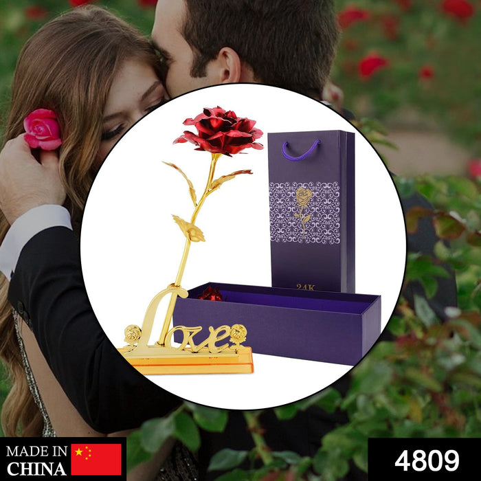 4809 24k Gold Rose,hicoosee Gold Foil Plated Rose with LOVE Stand and Gift Box for Anniversary,Birthday,Wedding,Christmas,Thanks giving DeoDap