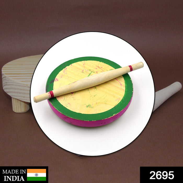 2695 Kids Chakla Belan Set used in all kinds of household places by kids and children’s for playing purposes etc. DeoDap