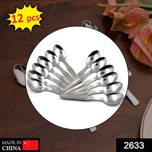 2633 Stainless Steel Medium Dinner Table Spoon (Set of 12Pcs) DeoDap