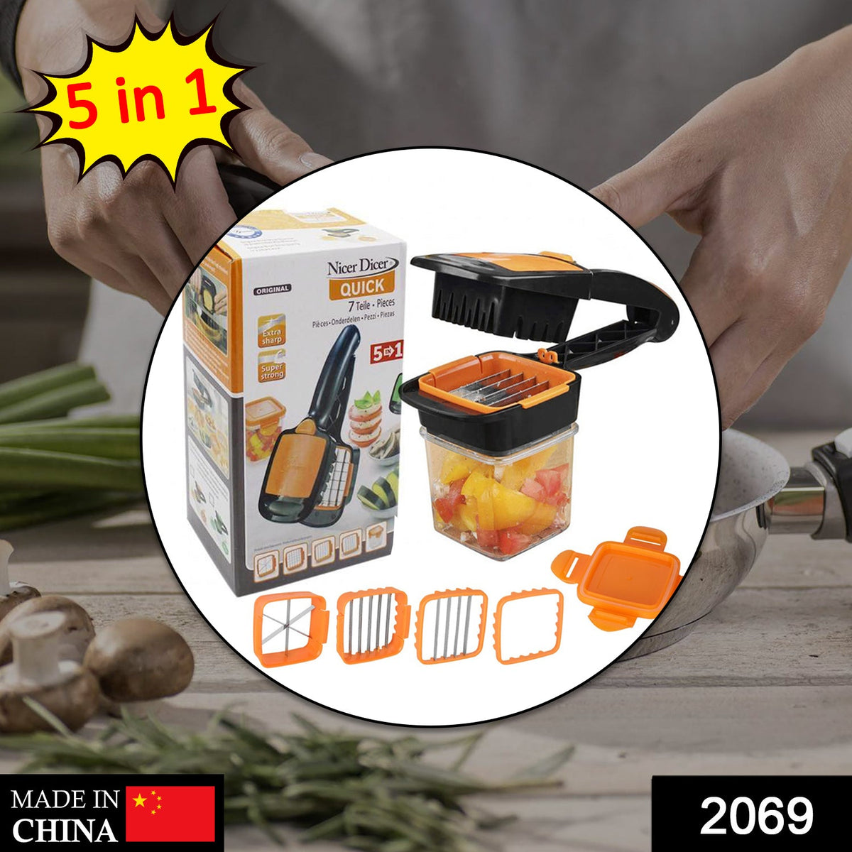 Original Nicer Dicer Vegetable Chopper 5-in-1 – Multi-functional Food Dicer Quickslice