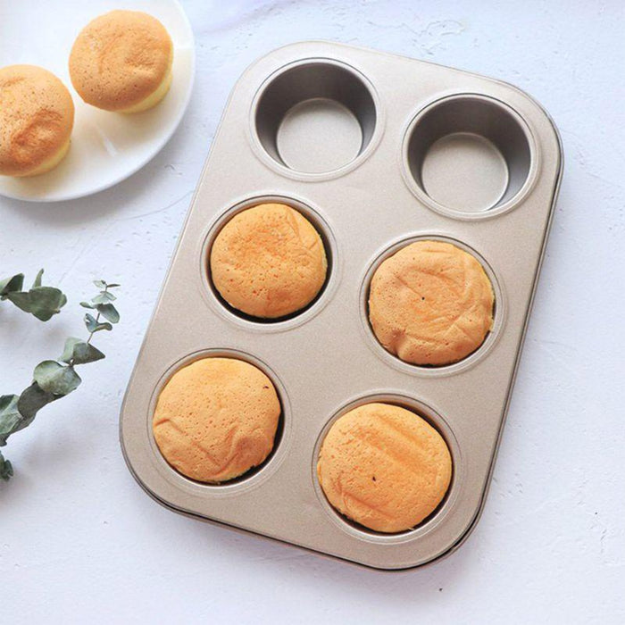 2573 Round Shape Carbon steel Muffin Cupcake Mould Case Bakeware DeoDap