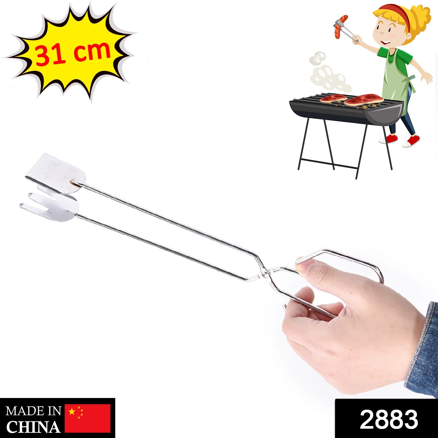 Multi-functional BBQ tongs clamp