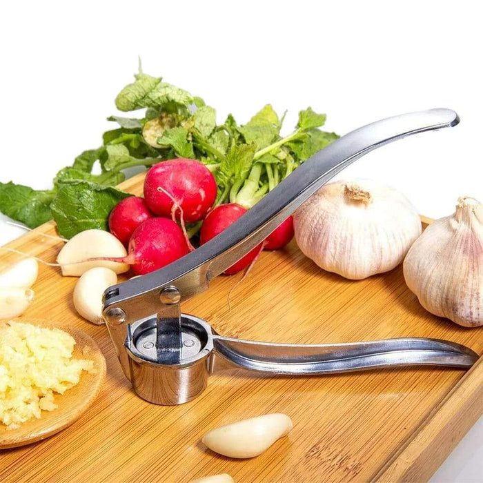 1pc Exquisite Stainless Steel Manual Garlic Press, Daily Silver Garlic  Masher For Kitchen
