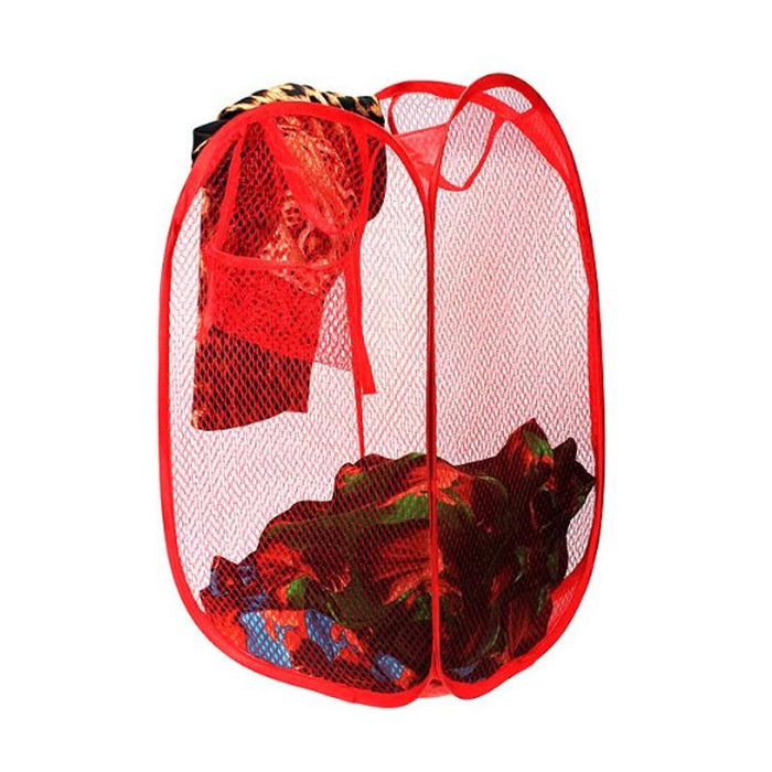 248 Laundry Hamper Mesh Fabric For Ventilation Foldable Storage Pop Up Clothes Basket DeoDap