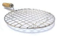 2085 Kitchen Round Stainless Steel Roaster Papad Jali, Barbecue Grill with Wooden Handle DeoDap