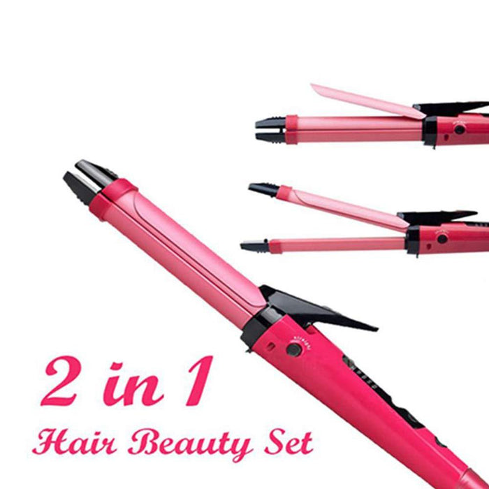 385 2 in 1 Hair Straightener and Curler Machine For Women | Curl & Straight Hair Iron DeoDap