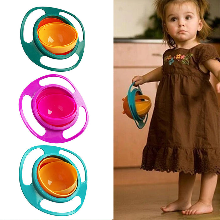 0617 Portable Non Spill Feeding Toddler Gyro Bowl 360 Degree Rotating Dish DeoDap