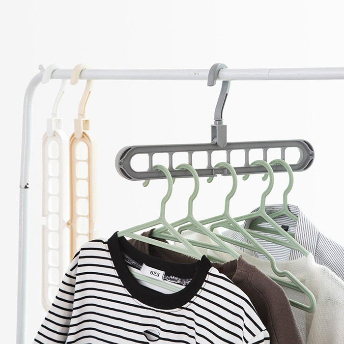 238 9 Hole Plastic Hanger Hanging hook Indoor Wardrobe Clothes Organization Storage Balcony Windowsill Suit Racks DeoDap