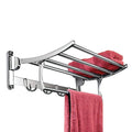 Folding Towel Rack – 18-Inch Stainless Steel for Bathroom | BathNova
