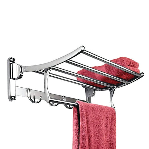 0491 Stainless Steel Folding Towel Rack Cum Towel Bar 18 Inch DeoDap