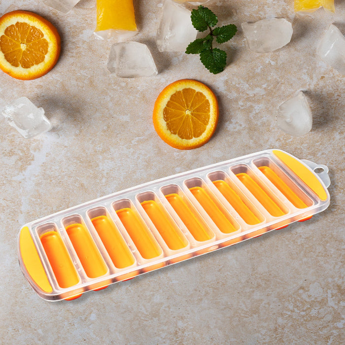 7166 Water Bottle Long Stick Ice Cube Trays with Easy Push Pop Out Narrow Ice Stick Cubes Assorted Color Silicone Bottom Ice Stick Tray DeoDap