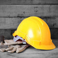 Industrial Safety Helmet – Yellow Plastic, Adjustable | BoltForce