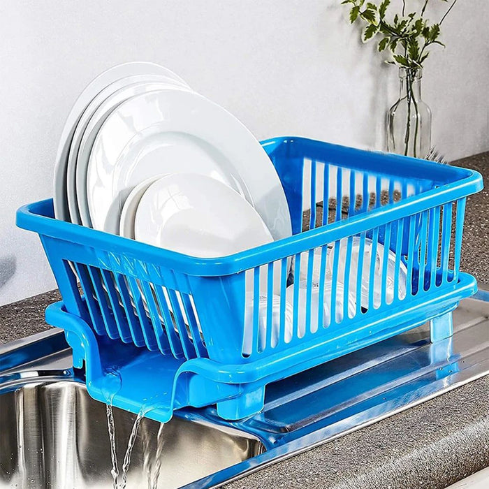 Multicolor Plastic Sink Dish Drainer Drying Rack, For Multipurpose Use
