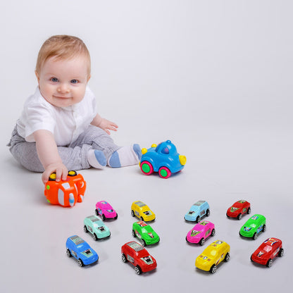 Colorful pull and push cars set