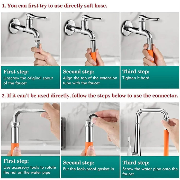 9087 Flexible Water Tap Extender, Universal Foaming — DeoDap