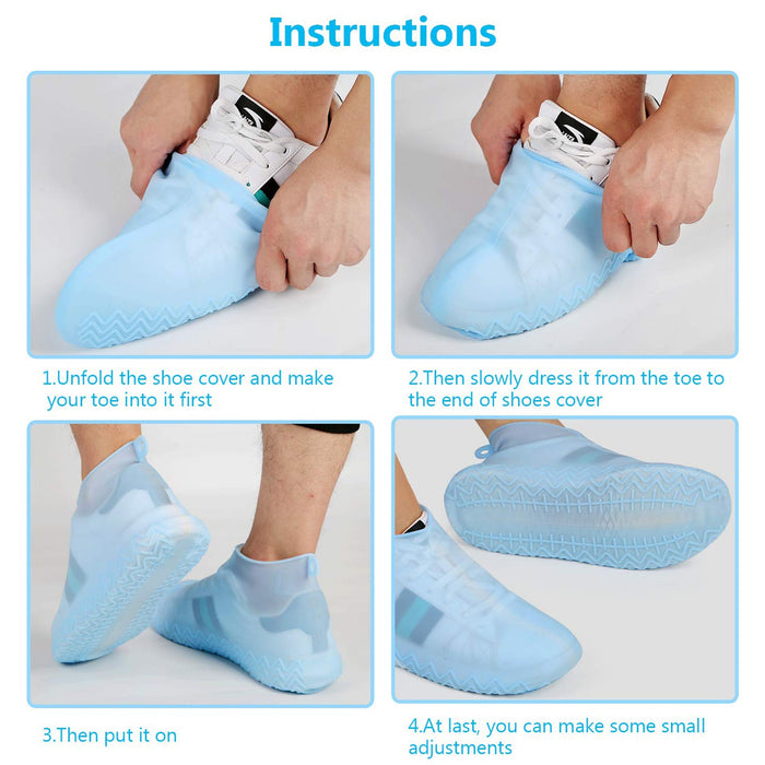 4867 Non-Slip Silicone Rain Reusable Anti skid Waterproof Fordable Boot Shoe Cover DeoDap