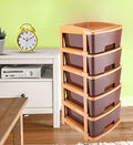 Plastic Modular Drawer – 5-Tier Brown Storage | Organivo