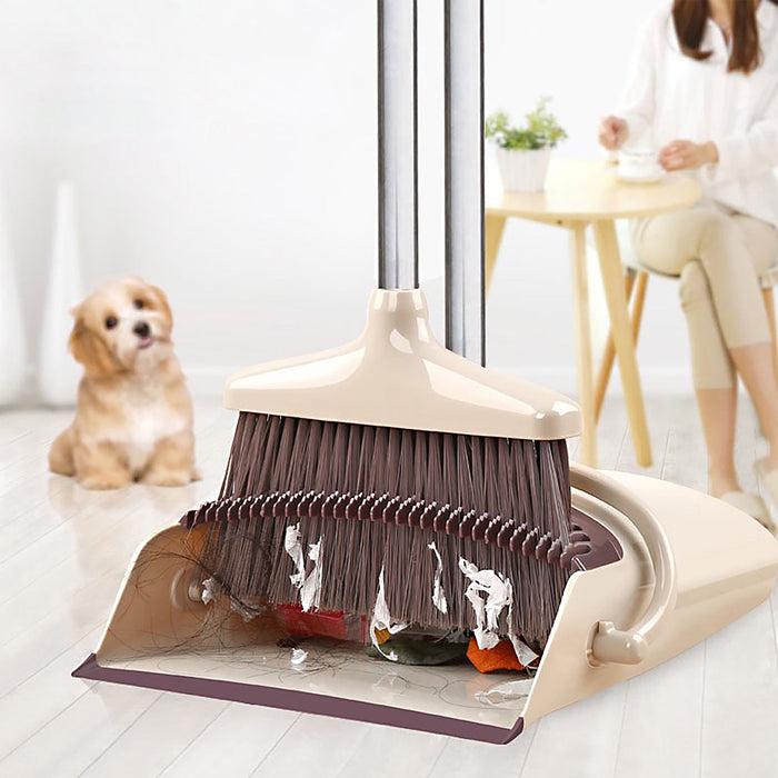 4916 Handle Dustpan and Brush for Sweeping & Cleaning Dust Pan and Broom Handled DeoDap