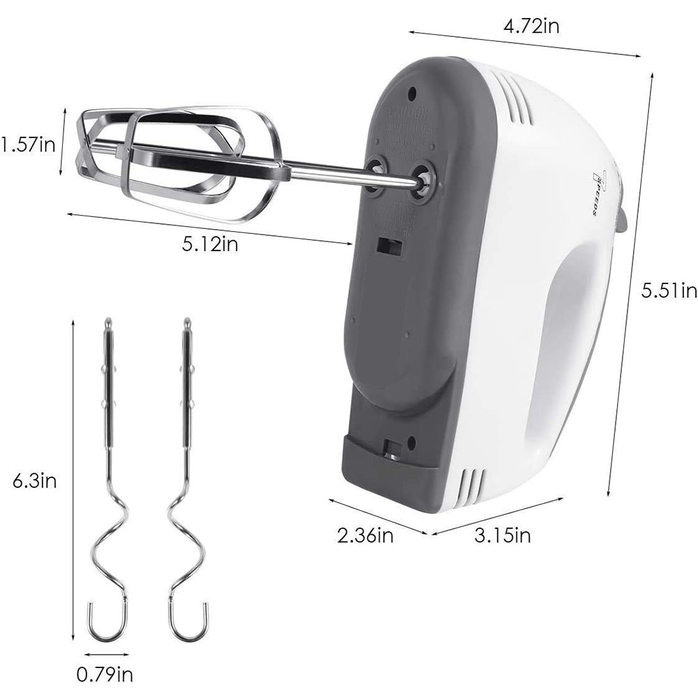 Electric Hand Mixer 7-Speed with Beater & Dough Hook Attachments – Handheld Electric Egg Beater for Cake, Cream, Batter, Dough, Whisking & Baking, Compact Kitchen Mixer - 7 Speed - Hand Mixer - Image 8