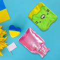 Hot Water Bag for Pain Relief – Green Kitty with Soft Cover | Velvet Wellness