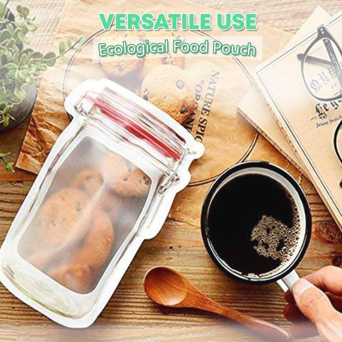 3.5x6 Inch Red/Clear/Red Matte Mylar Jar Shape Stand Up Zipper Pouch With Machine - 1dingdeals
