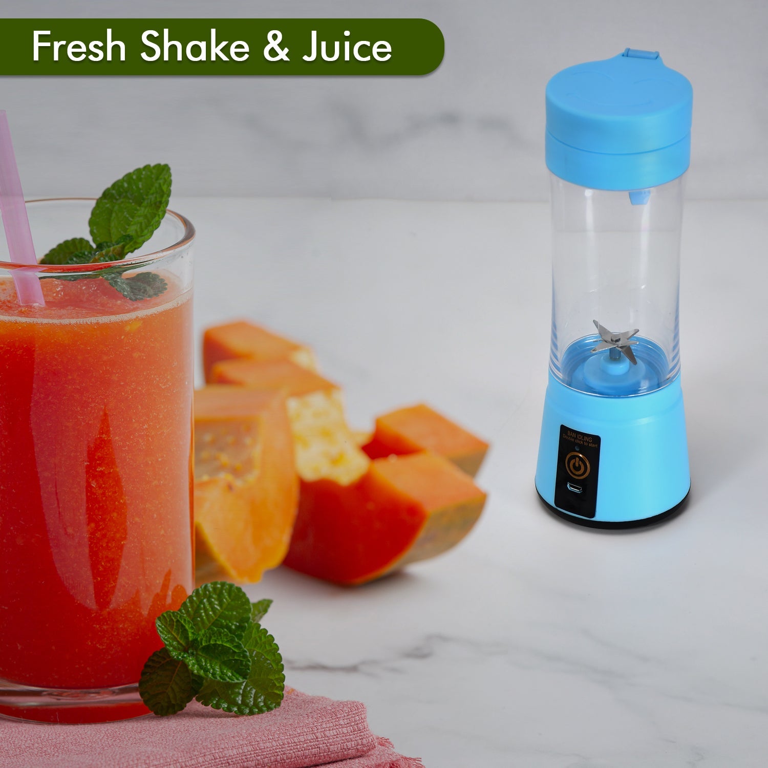 Dabster Portable USB Rechargeable 6-Blade Juicer Blender - Image 5