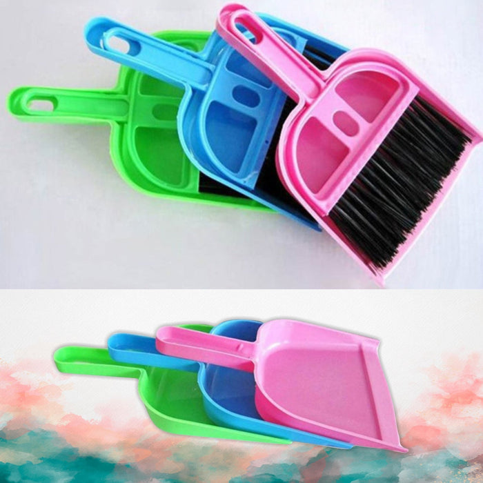 2213 Mini Dustpan with Brush Broom Set for Multipurpose Cleaning - 2 pcs DeoDap