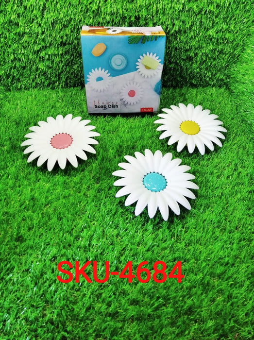4684 Flower Shape Portable Soap Dish Holder Soap Case DeoDap