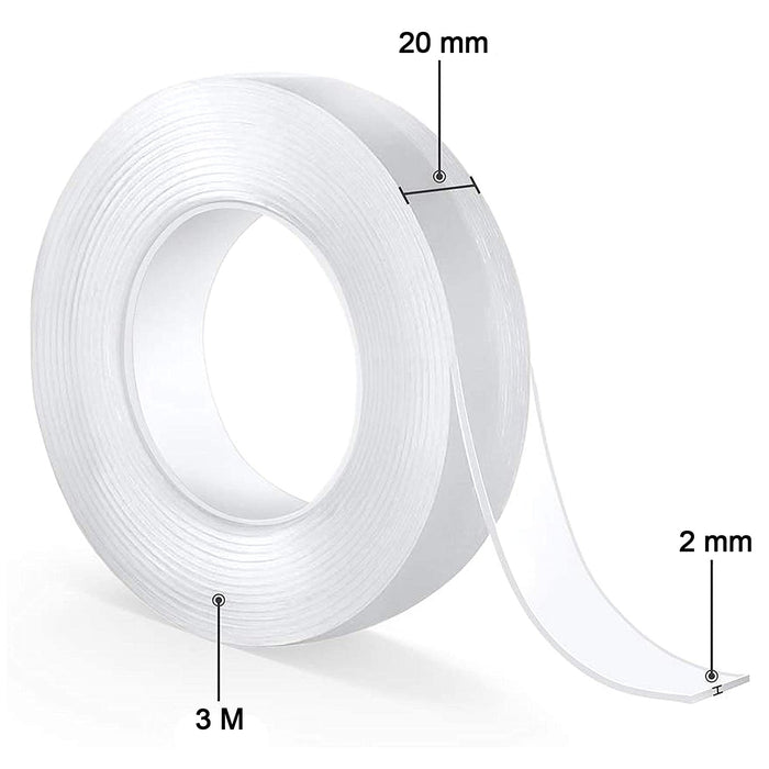 0882A Double Sided Nano Adhesive Tape, 3 meter Size (20mm Width X 2mm Thickness) DeoDap
