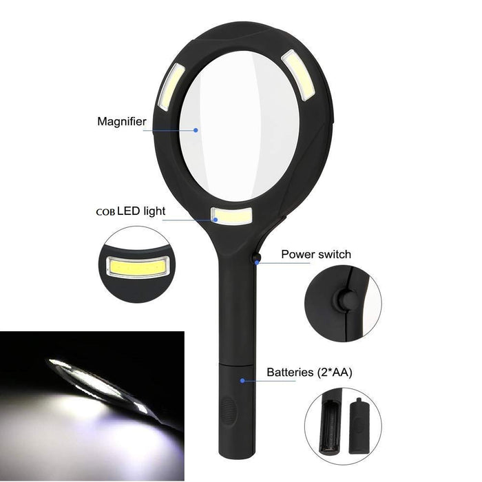 3x Large Full Page Magnifier Hands Free, 360 Rotatable Magnifying Glass  With Light And Stand, Portable Led Magnifying Glass For Reading, Gifts For  Son