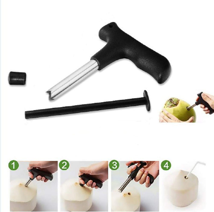 0854 Premium Quality Stainless Steel Coconut Opener Tool/Driller with Comfortable Grip DeoDap