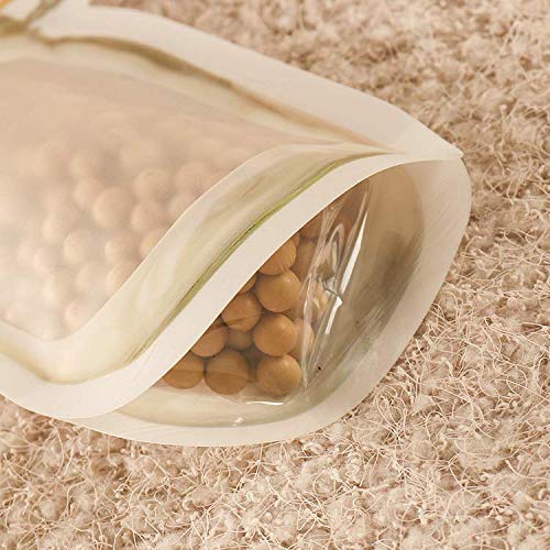 Plastic food storage jar with 150ml capacity, airtight seal, and zipper.