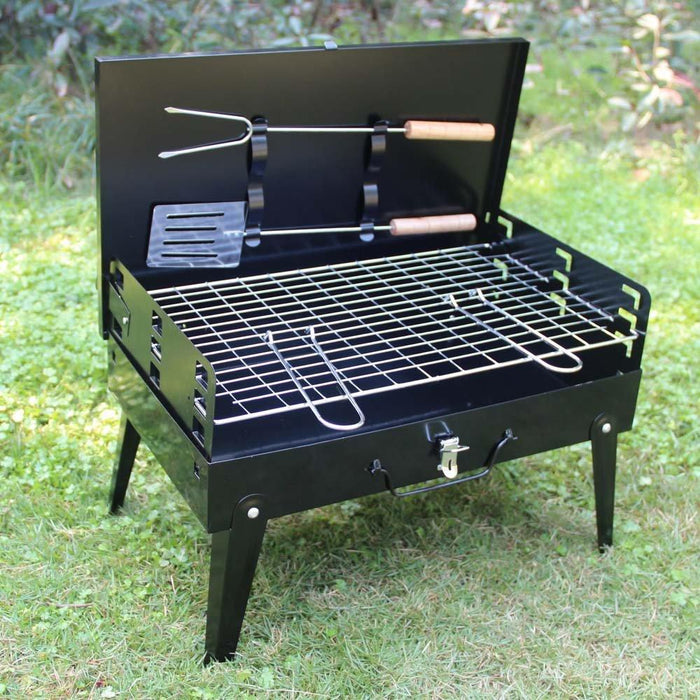Stainless Steel Briefcase Style Barbecue Grill Toaster (Medium, Black ...