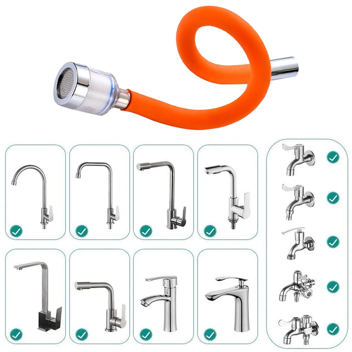 9087b Flexible Water Tap Extender, Universal Foaming Extension Tube with Connector, 360 Free Bending Faucet Extender, Adjustable Sink Drain Extension (46cm) DeoDap