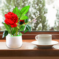 Artificial Rose Plant – Realistic Decor with Pot | VoltDesk