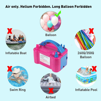 Portable electric balloon blower pump