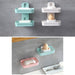 4762  Plastic Double Layer - Soap Stand, Holder, Wall Soap Box Sturdy Vacuum Dispenser Tray Deodap