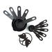 2646 Plastic Measuring Cups and Spoons (11 Pcs, Black) With butterfly shape Holder DeoDap
