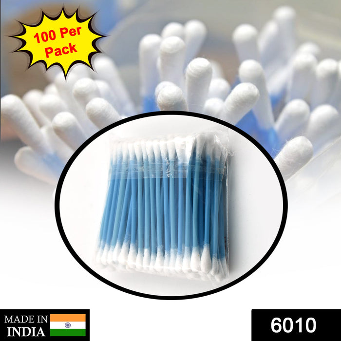6010 Small Cotton Buds for ear cleaning, soft and natural cotton swabs (100 per pack) DeoDap