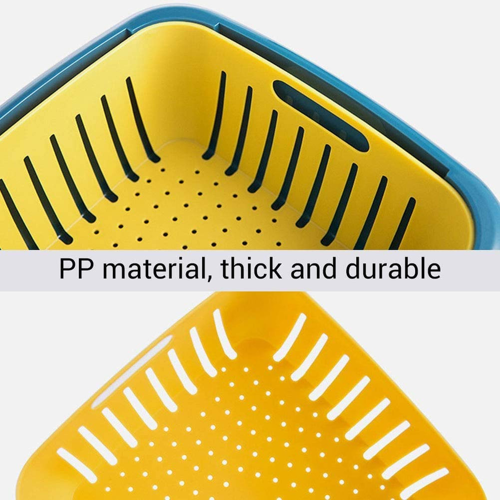 Shop Double Layer Food Drainer Washing Basket DeoDap