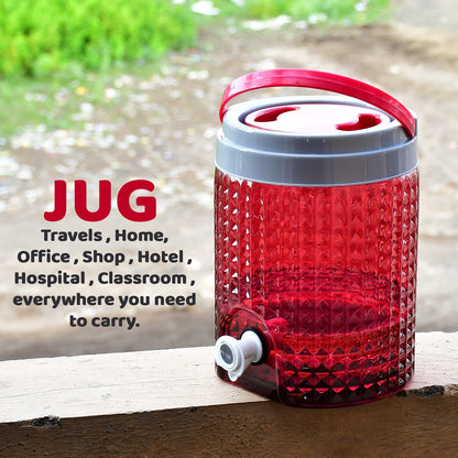 Plastic jug with diamond cut pattern, 4500ml capacity