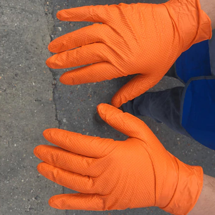4851 2 Pair Large Orange Gloves For Types Of Purposes Like Washing Utensils, Gardening And Cleaning Toilet Etc. DeoDap