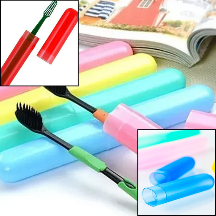 4968 4pc Plastic Toothbrush Cover, Anti Bacterial Toothbrush Container- Tooth Brush Travel Covers, Case, Holder, Cases DeoDap