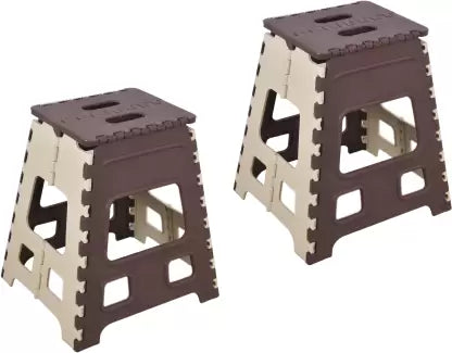 7050 1pc 18inch Folding Stool for Adults and Kids, Also For Kitchen Stepping With (Brown Box) DeoDap
