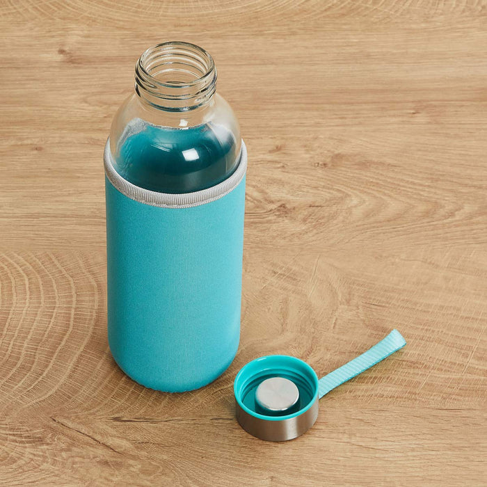 1199 Glass Water Bottle (500 ml) With Cover DeoDap