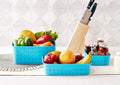 Storage Baskets Set – Food-Grade Plastic, Sky Blue | Organivo